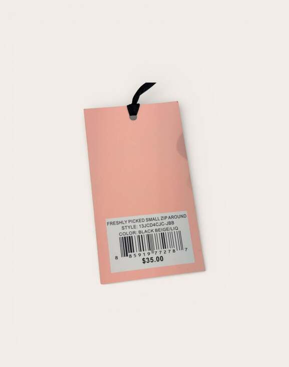 Juicy Couture Freshly Picked Small Zip Around Wallet in Black Beige Liquorice - Picture 3 of 3